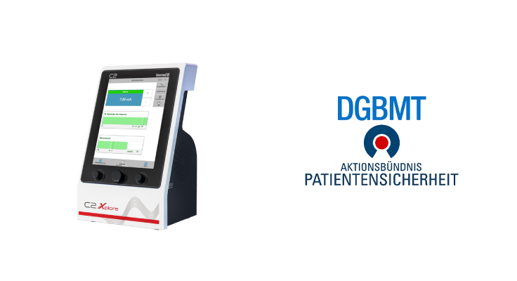 Photo: C2 Xplore and logo DGBMT - Patient Safety Action Alliance