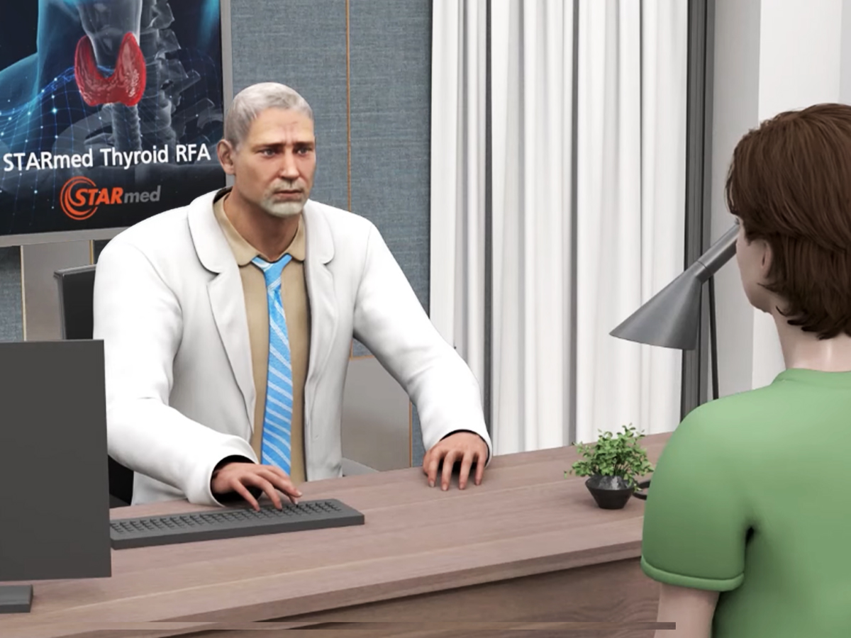 Grafik: Patientin im Nachsorgegespräch