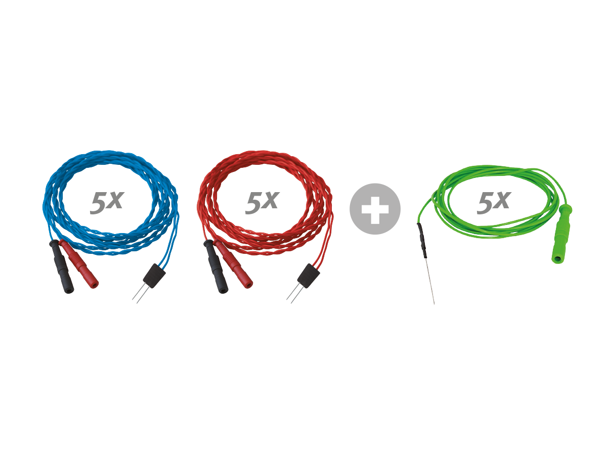 Double Needle Electrode, 2 channel set 12/1500, 2.5 mm, Stainless Steel