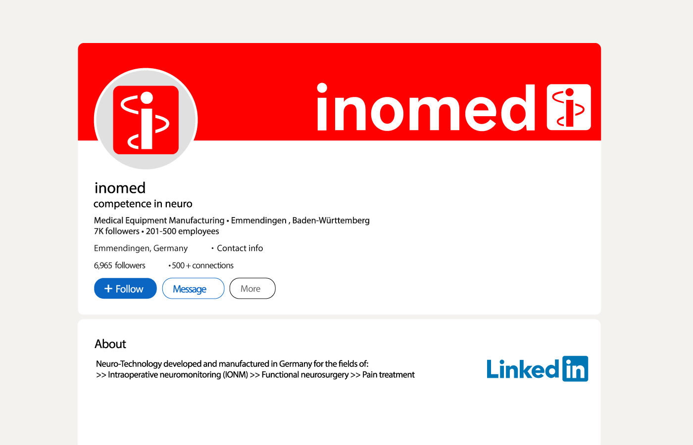 Link: inomed LinkedIn Kanal