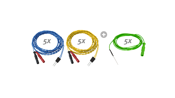 Double Needle Electrode, 2 channel set 12/1500, 2.5&nbsp;mm, Stainless Steel